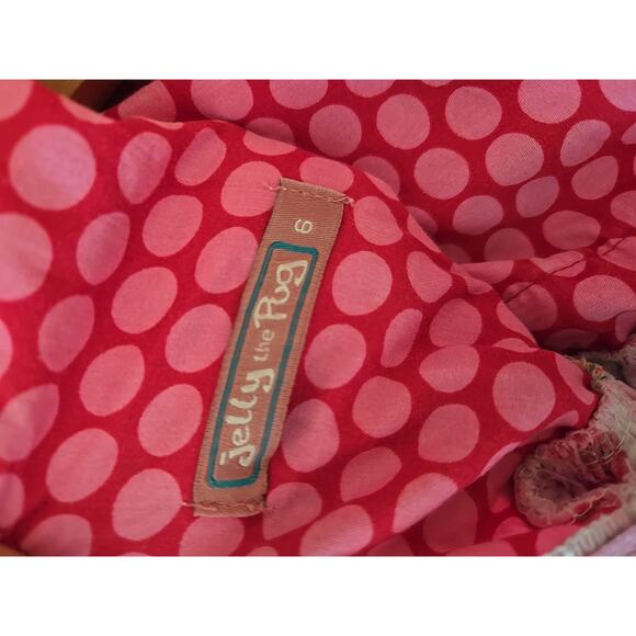 Jelly The Pug Dress Noel Ornament Meghan Tea Party Ruffle Size 6 Girl - Picture 4 of 4